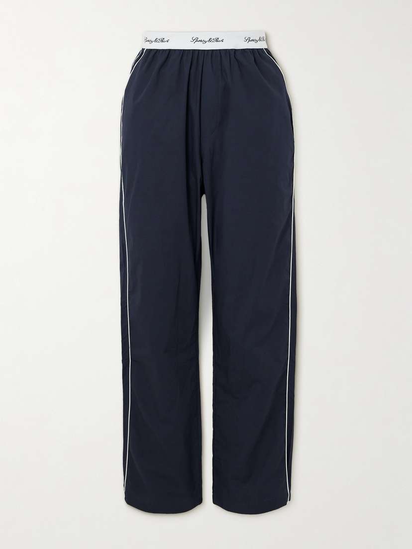 Sporty & Rich Vendome Striped Cotton-poplin Pajama Pants