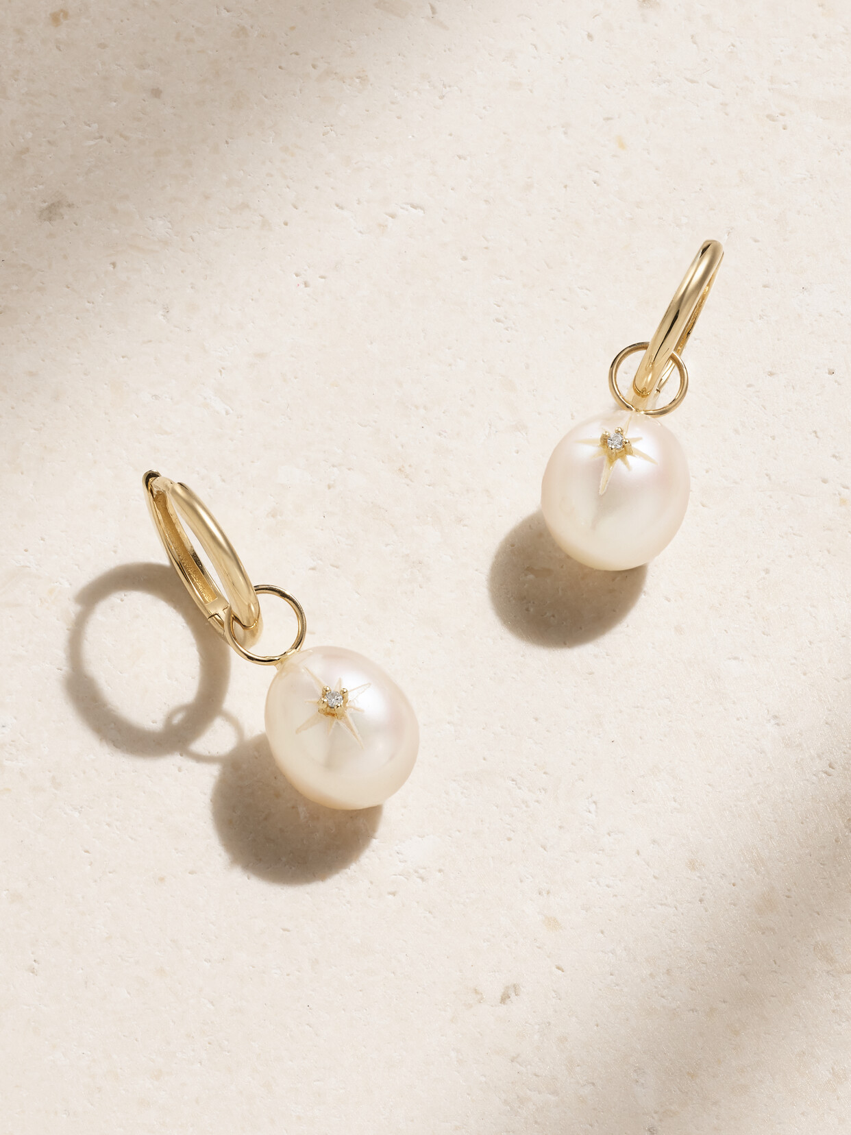 Mateo Convertible 14-karat Gold, Pearl And Diamond Earrings In White