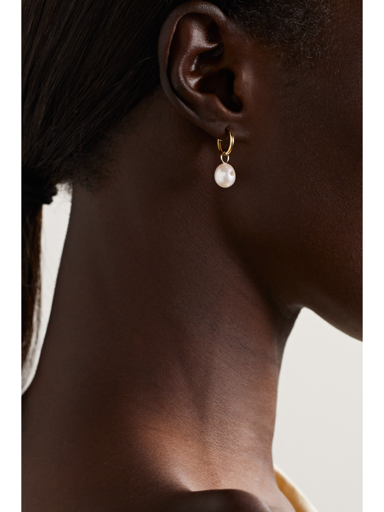 Mateo Convertible 14-karat Gold, Pearl And Diamond Earrings In White