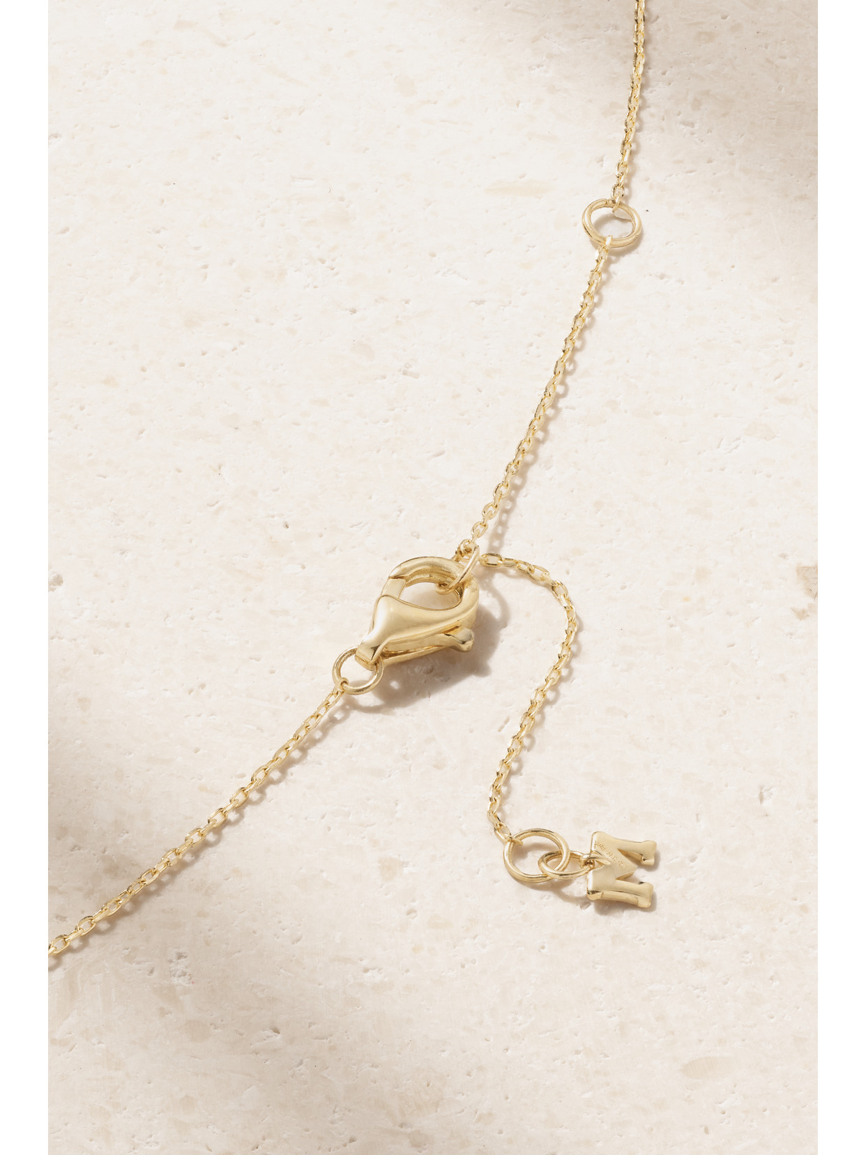 Shop Mateo 14-karat Gold, Pearl And Diamond Necklace In Off-white