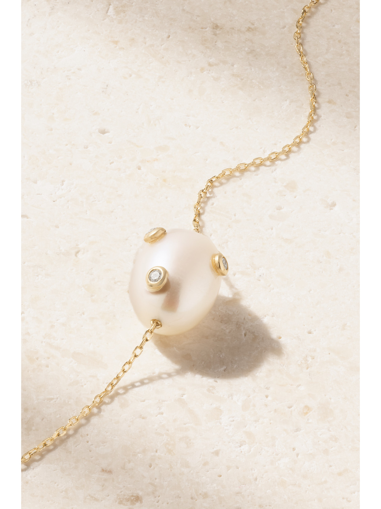 Mateo 14-karat Gold, Pearl And Diamond Bracelet In Off-white