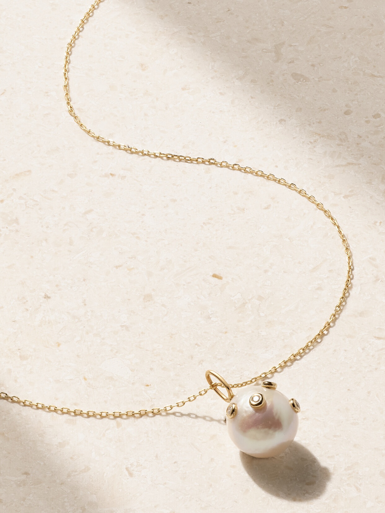 Mateo - 14-karat Gold, Pearl And Diamond Necklace - White
