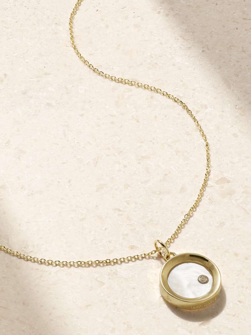 Mateo 14-karat Gold, Pearl And Diamond Necklace