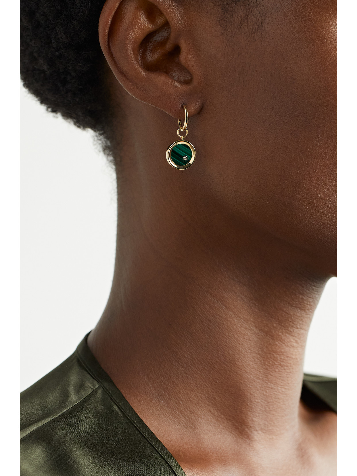 Shop Mateo Convertible 14-karat Gold, Malachite And Diamond Earrings In Unknown