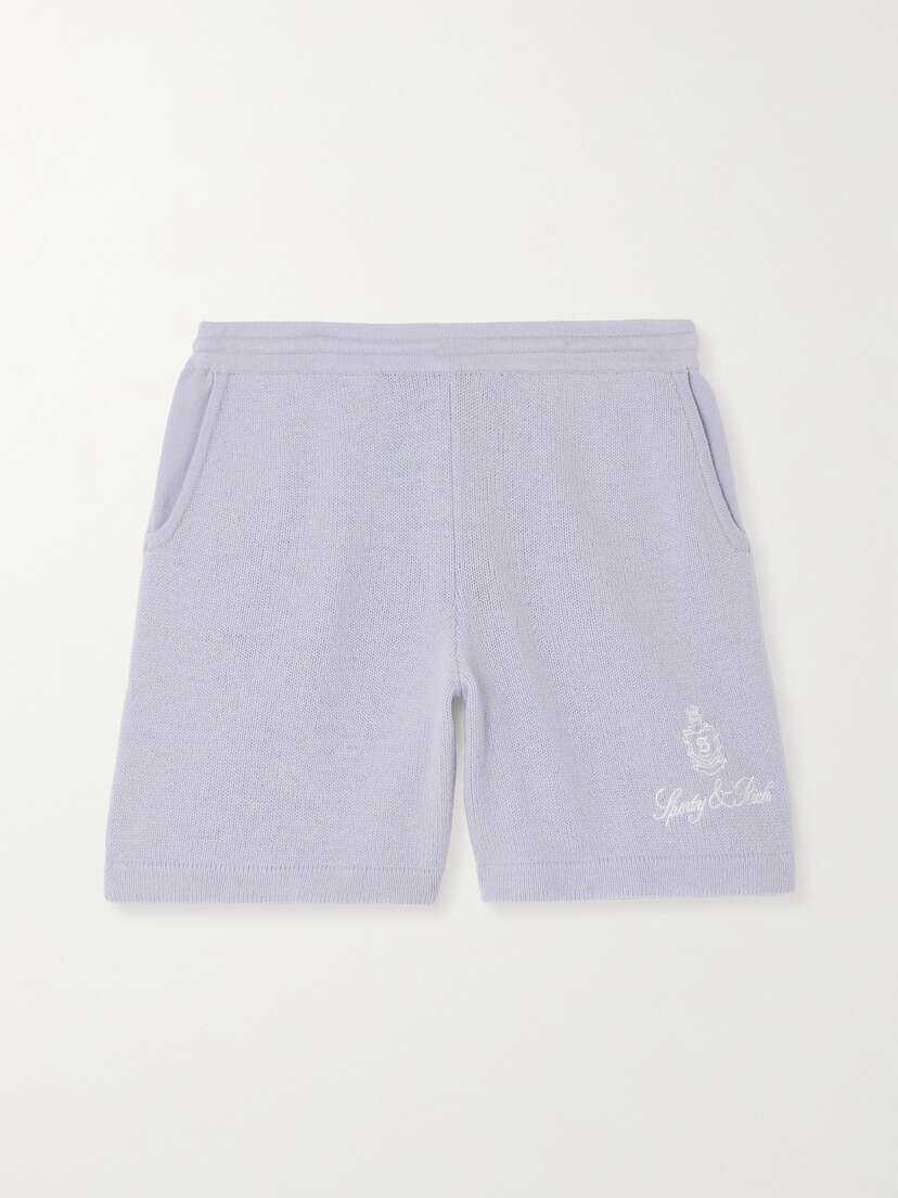 Sporty & Rich Vendome Embroidered Cashmere Shorts