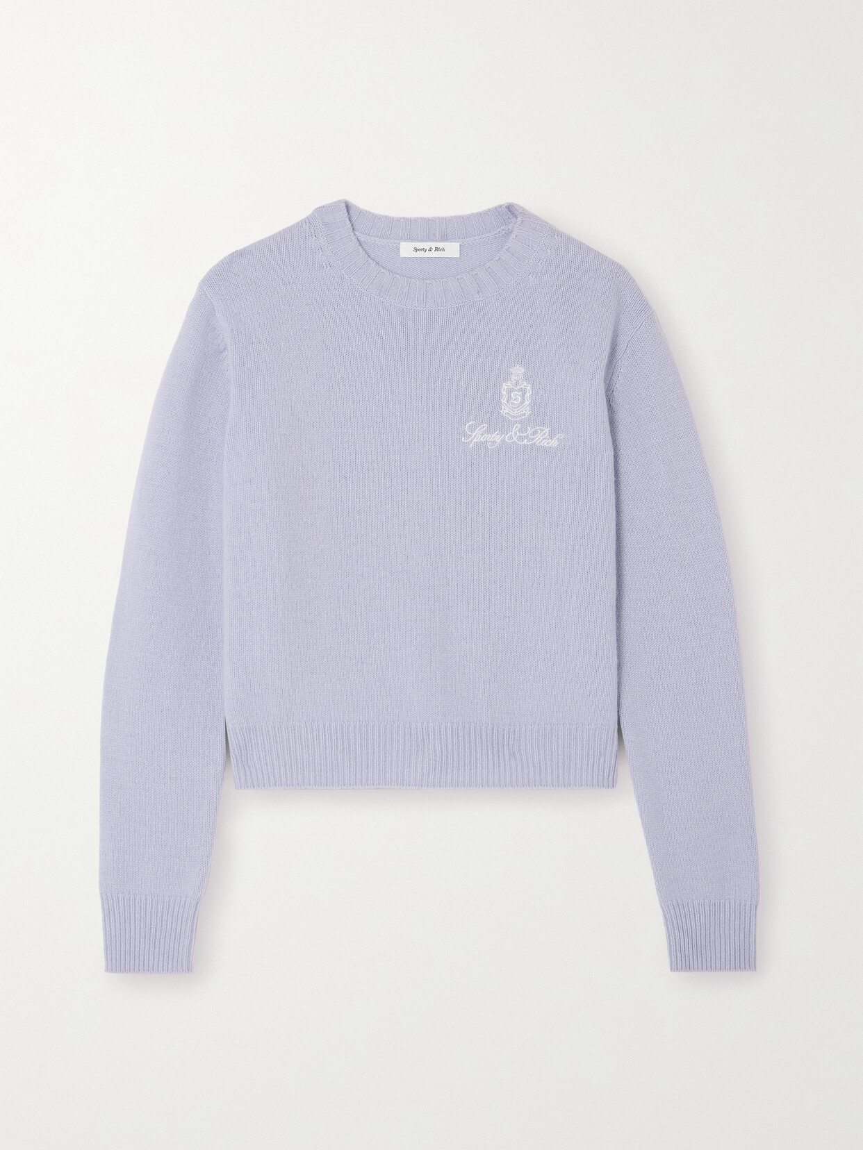 Sporty And Rich Vendome Embroidered Cashmere Jumper In Purple