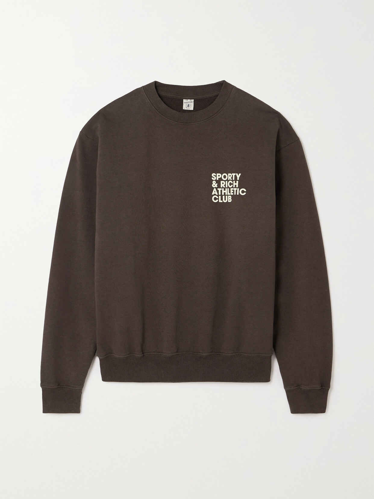 Sporty & Rich - Printed Cotton-jersey Sweatshirt - Brown