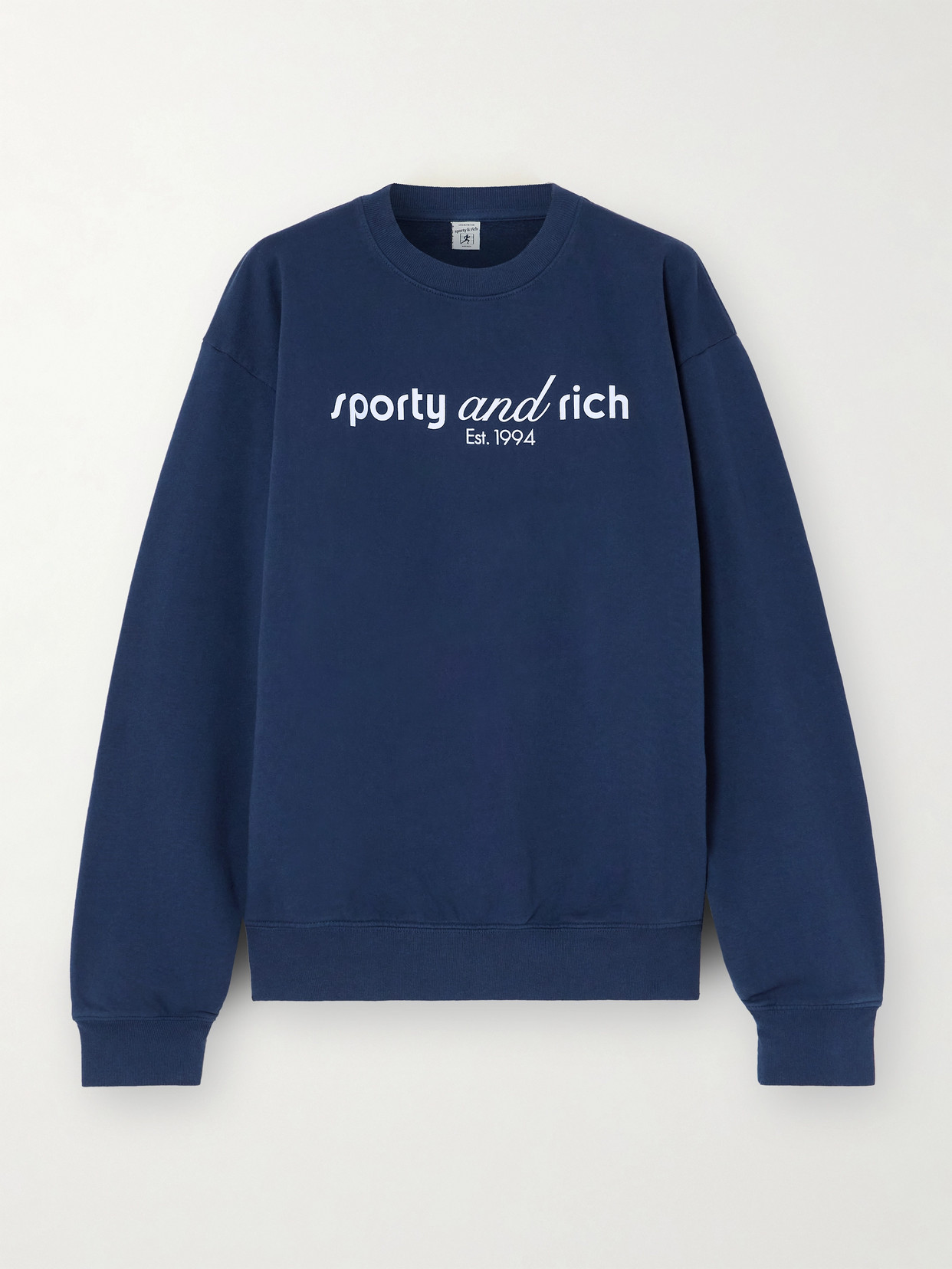 Sporty & Rich Printed Cotton-jersey Sweatshirt - Blue