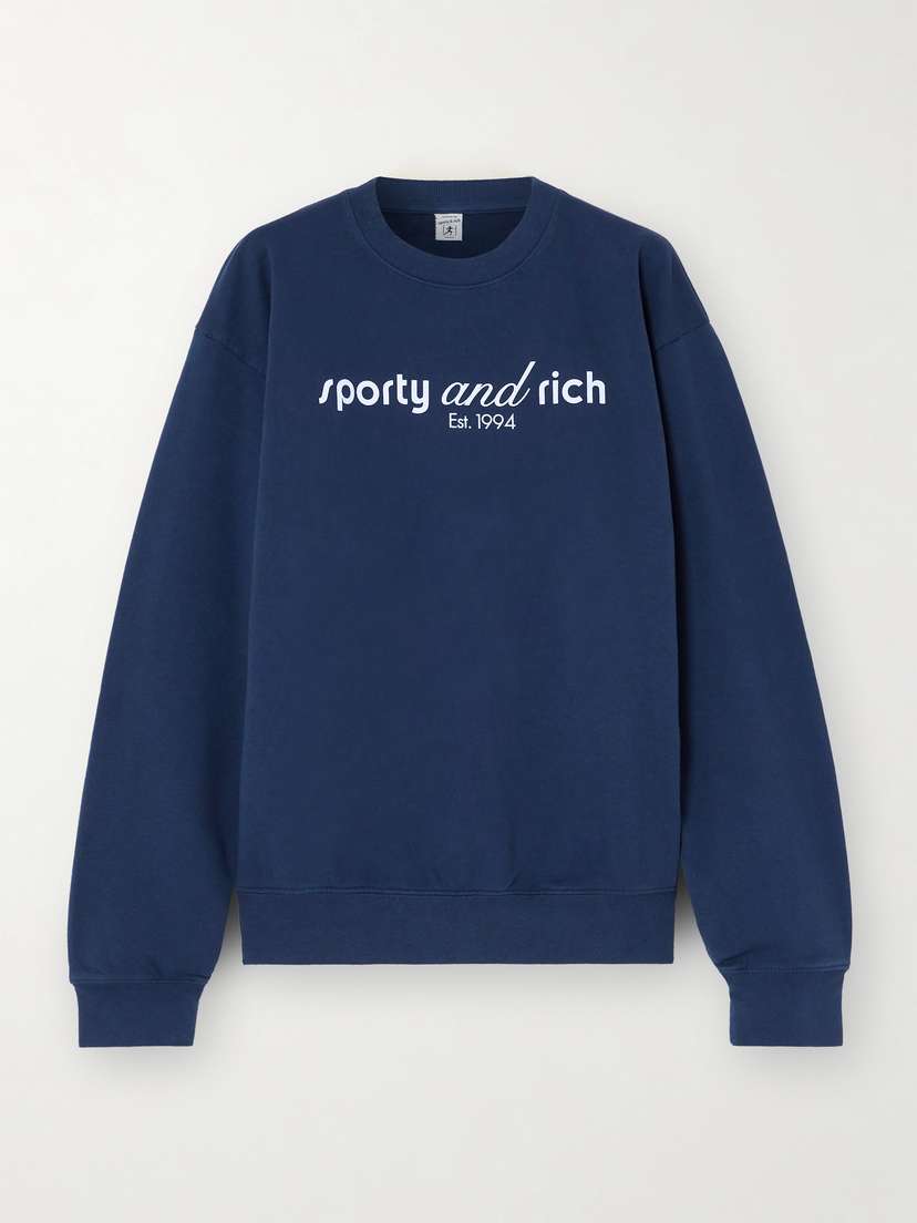 Sporty & Rich Printed Cotton-jersey Sweatshirt