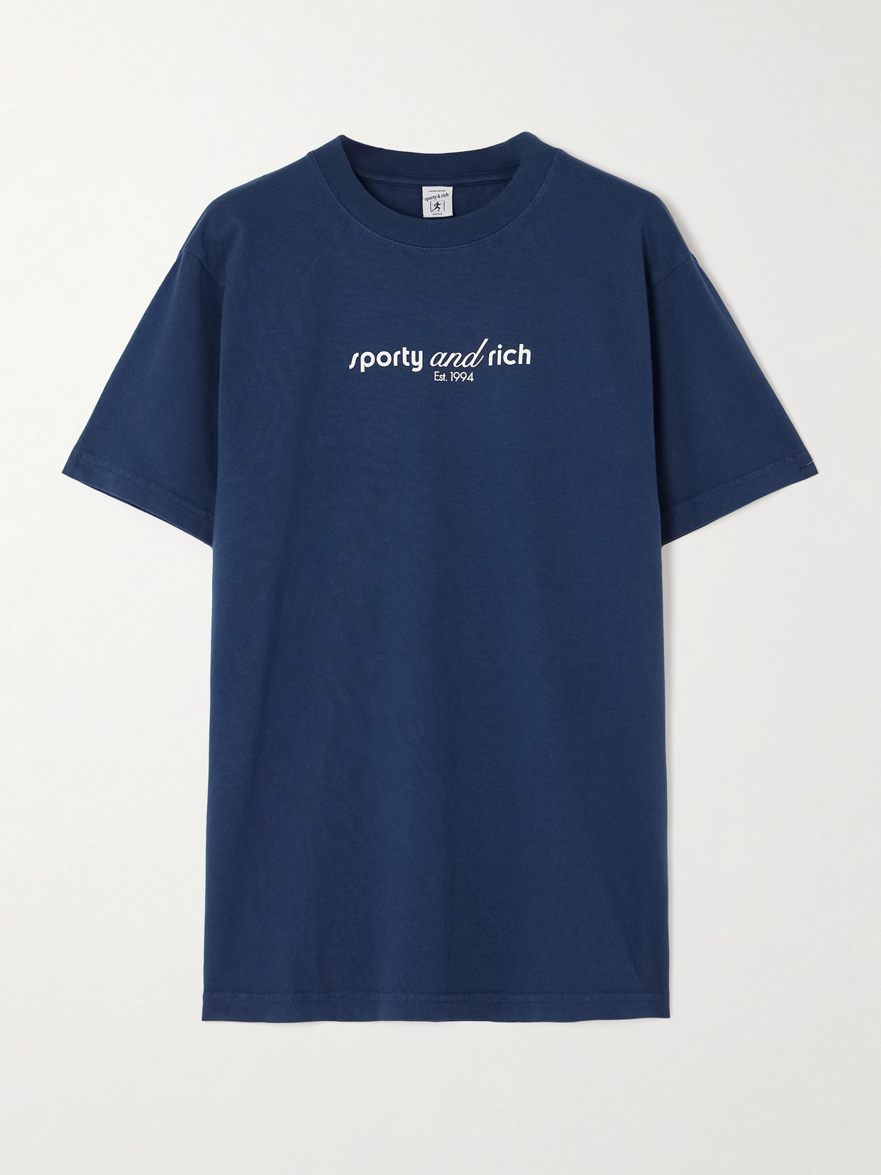 Sporty & Rich Printed Cotton-jersey T-shirt - Blue