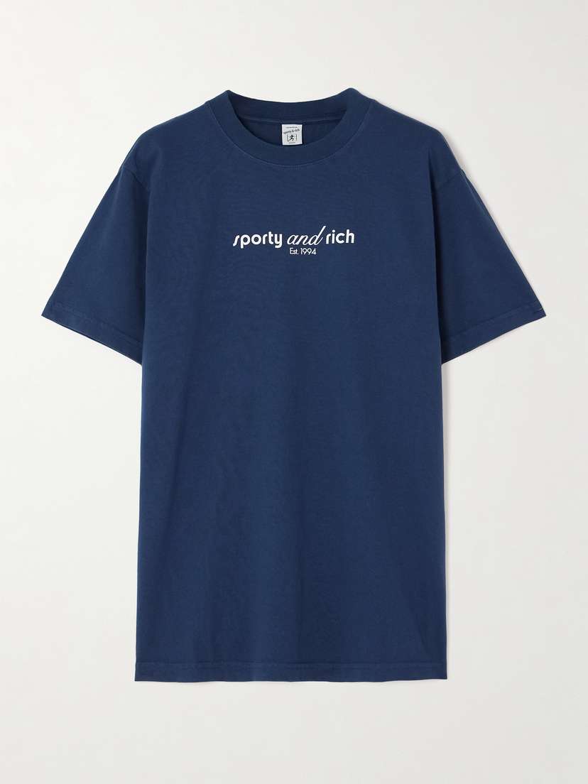 Sporty & Rich Printed Cotton-jersey T-shirt