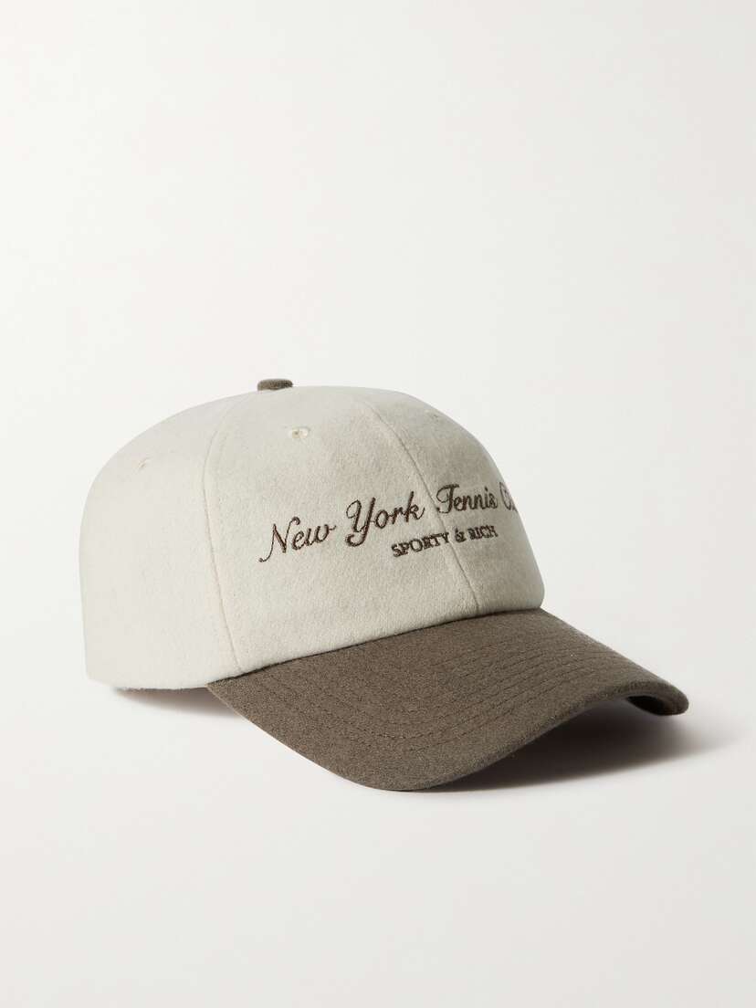 Sporty & Rich Embroidered Cotton-flannel Baseball Cap