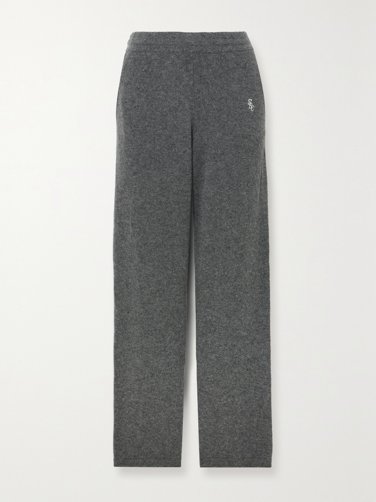 Sporty And Rich Embroidered Cashmere Track Pants In Unknown