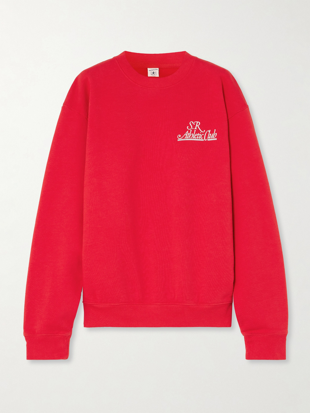 Sporty And Rich Prep Printed Cotton-jersey Sweatshirt In Red