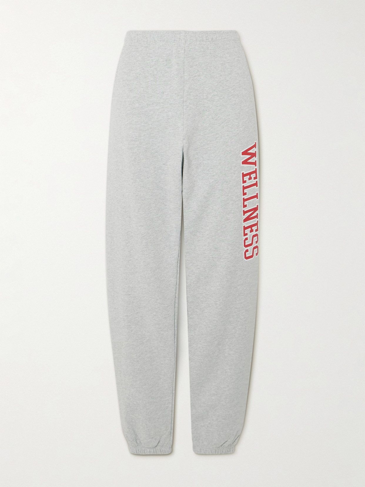 Sporty And Rich Wellness Ivy Printed Cotton-blend Jersey Track Pants In Gray