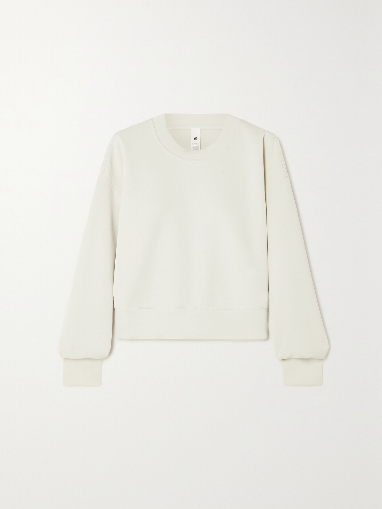 Lululemon Perfectly Oversized Cropped Stretch Recycled-softstreme™ Sweatshirt In White