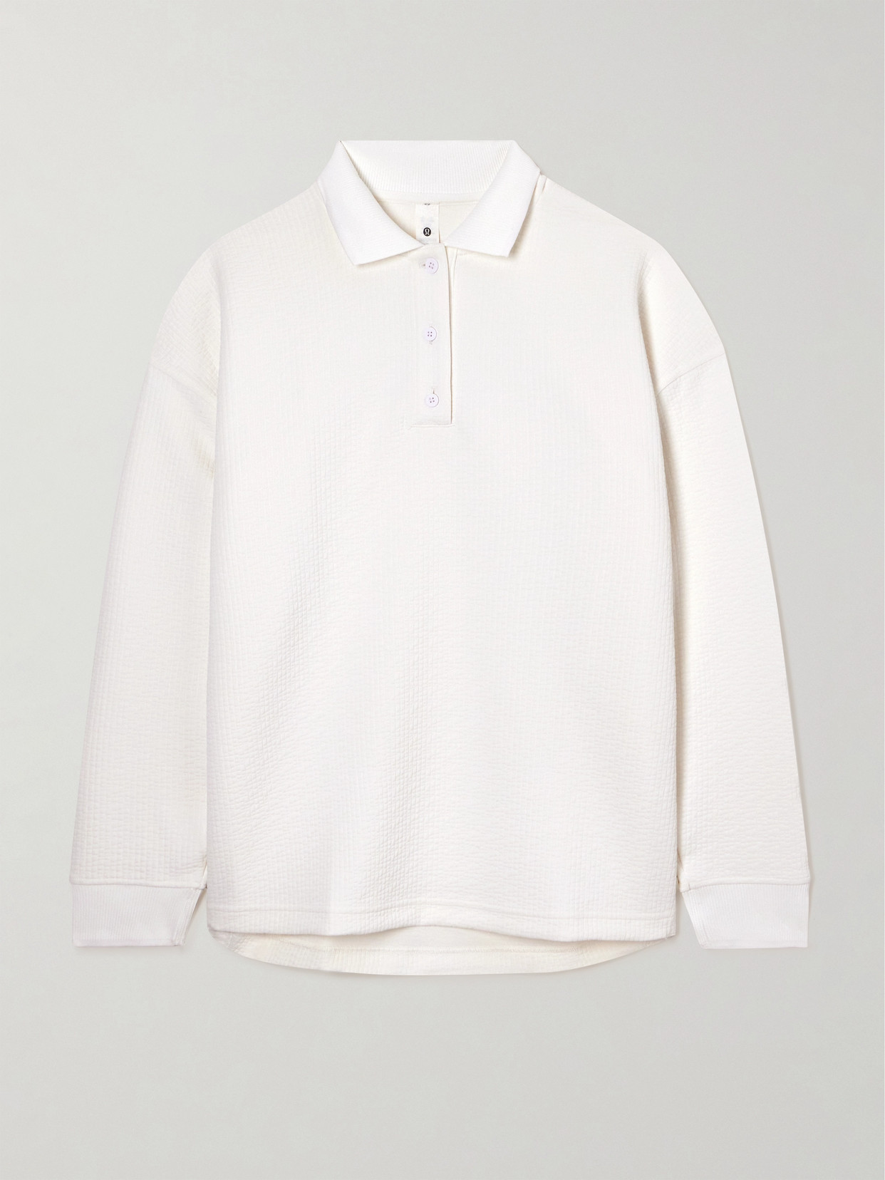 Lululemon Stretch-recycled Jersey Polo Shirt In White