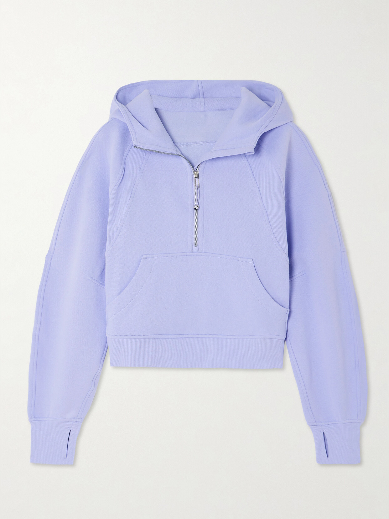 Lululemon Scuba Full-zip Cropped Hoodie In Purple