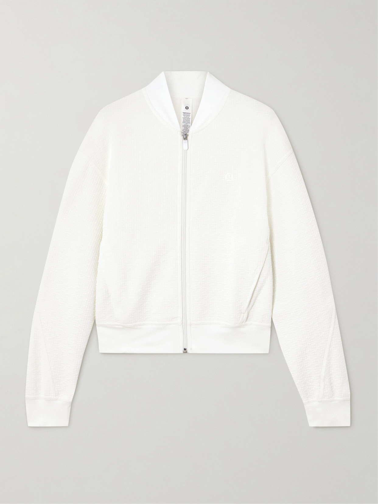 Lululemon Textured Recycled-jersey Track Jacket In White