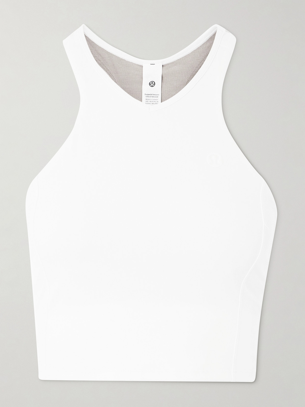 Shop Lululemon Cropped Stretch-jersey Tank In White