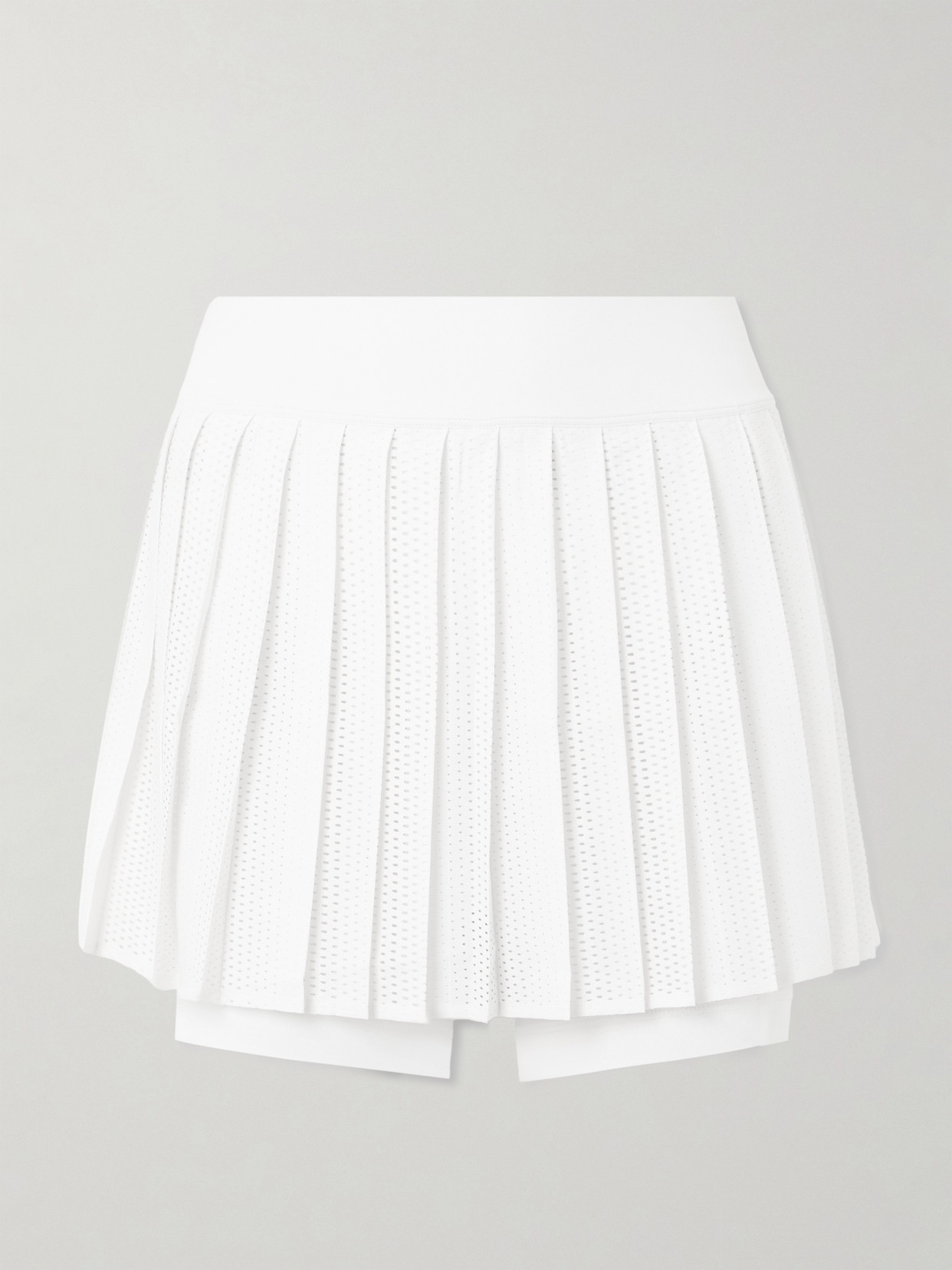 Shop Lululemon Open-knit Stretch-recycled Tennis Skirt In White