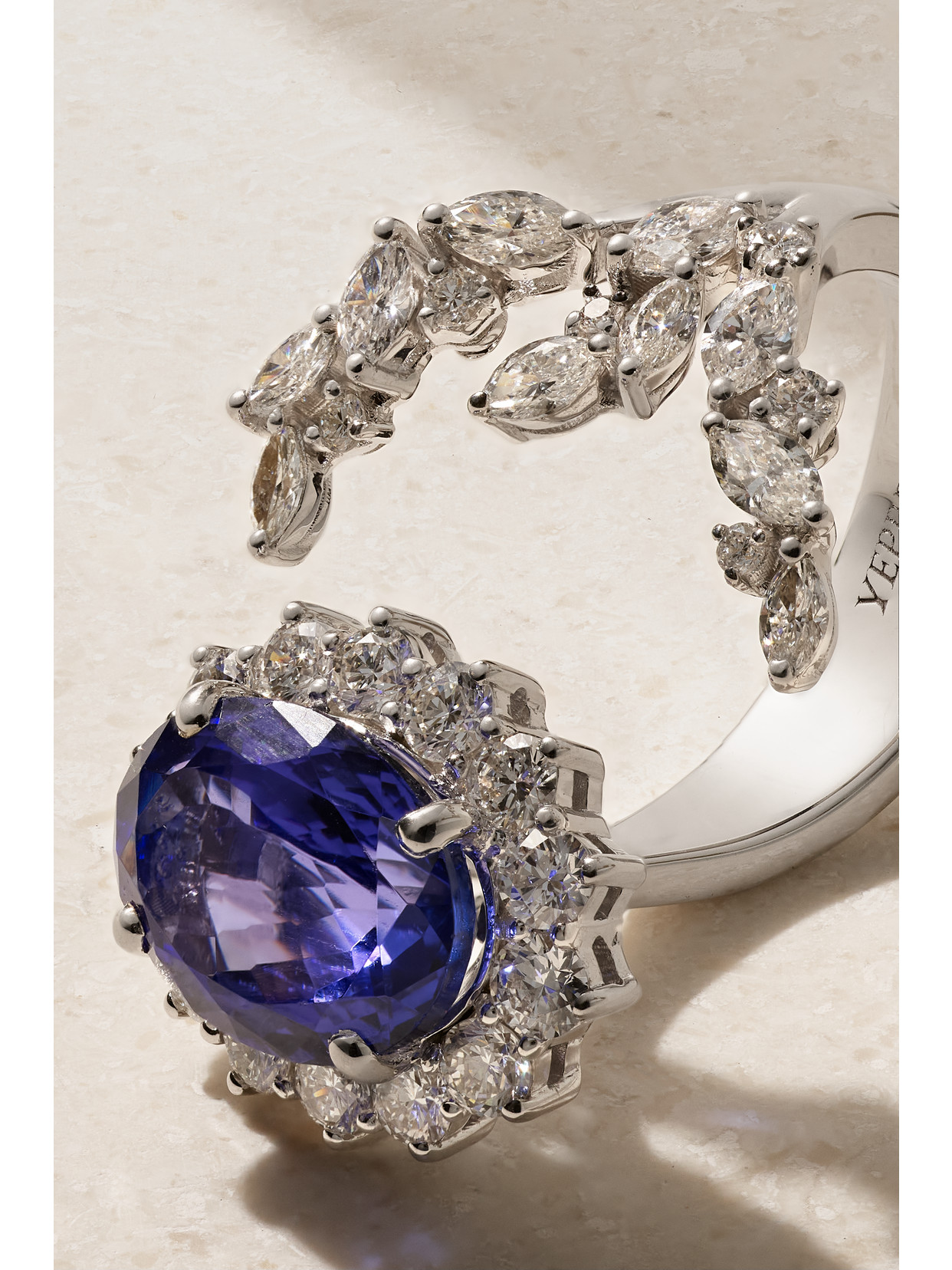 Shop Yeprem Reign Supreme 18-karat White Gold, Sapphire And Diamond Ring