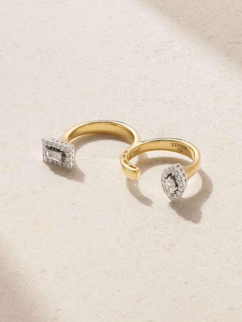 YEPREM 18-karat Yellow And White Gold Diamond Ring