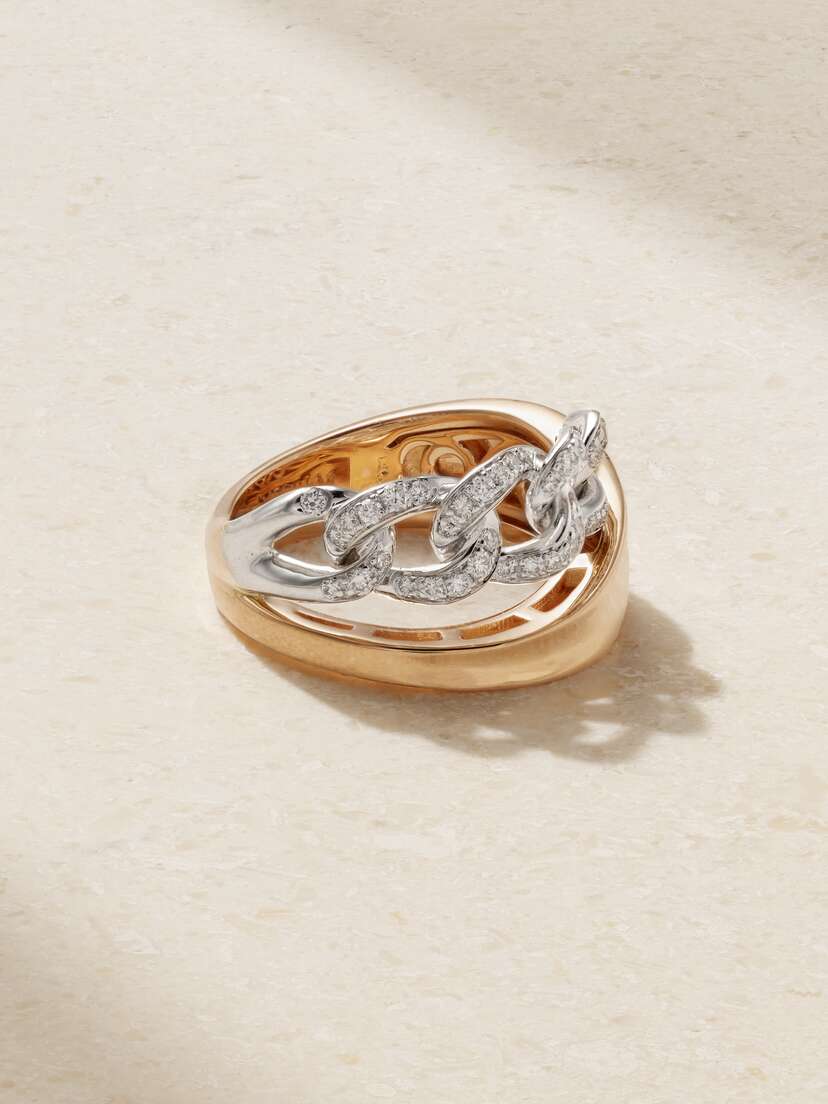 YEPREM 18-karat Rose And White Gold Diamond Ring