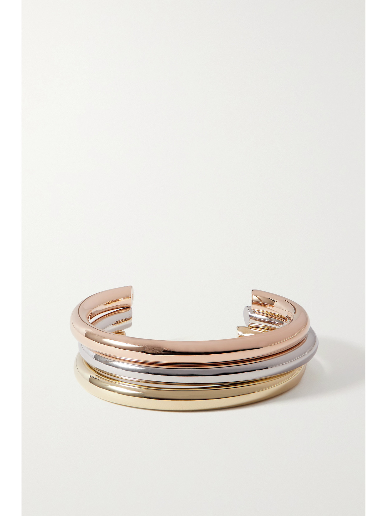 Jennifer Fisher - Samira Set Of Three Rose Gold-, Yellow Gold- And Silver-plated Cuffs - One size