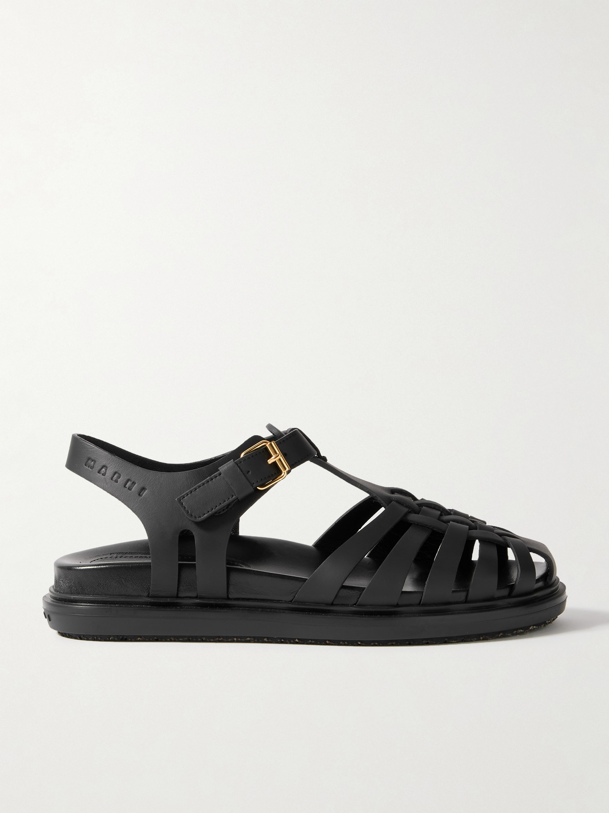 Marni Leather Sandals In Black