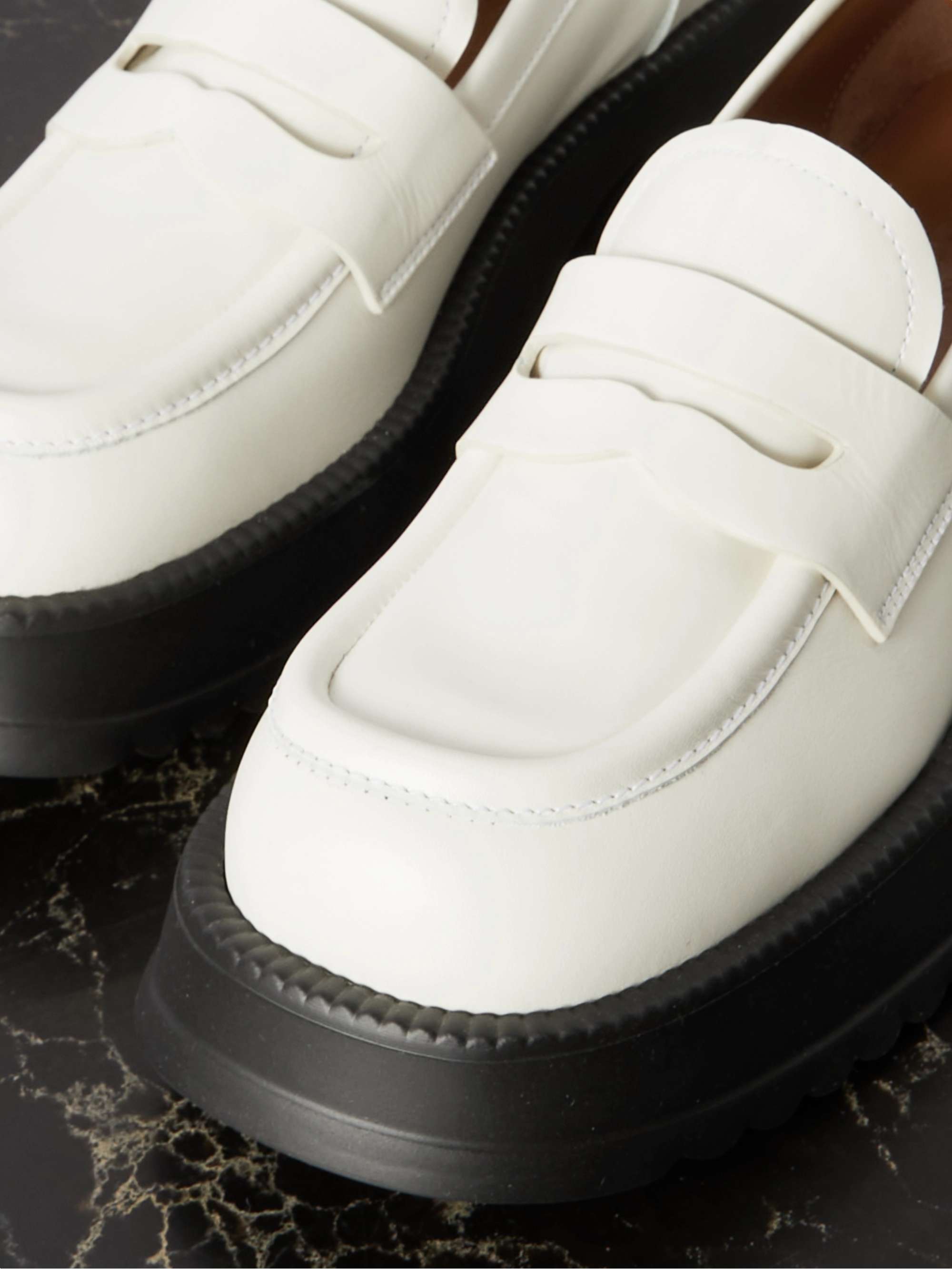 MARNI Exaggerated-sole leather loafers | NET-A-PORTER MARNI Exaggerated-sole leather loafers | NET-A-PORTER