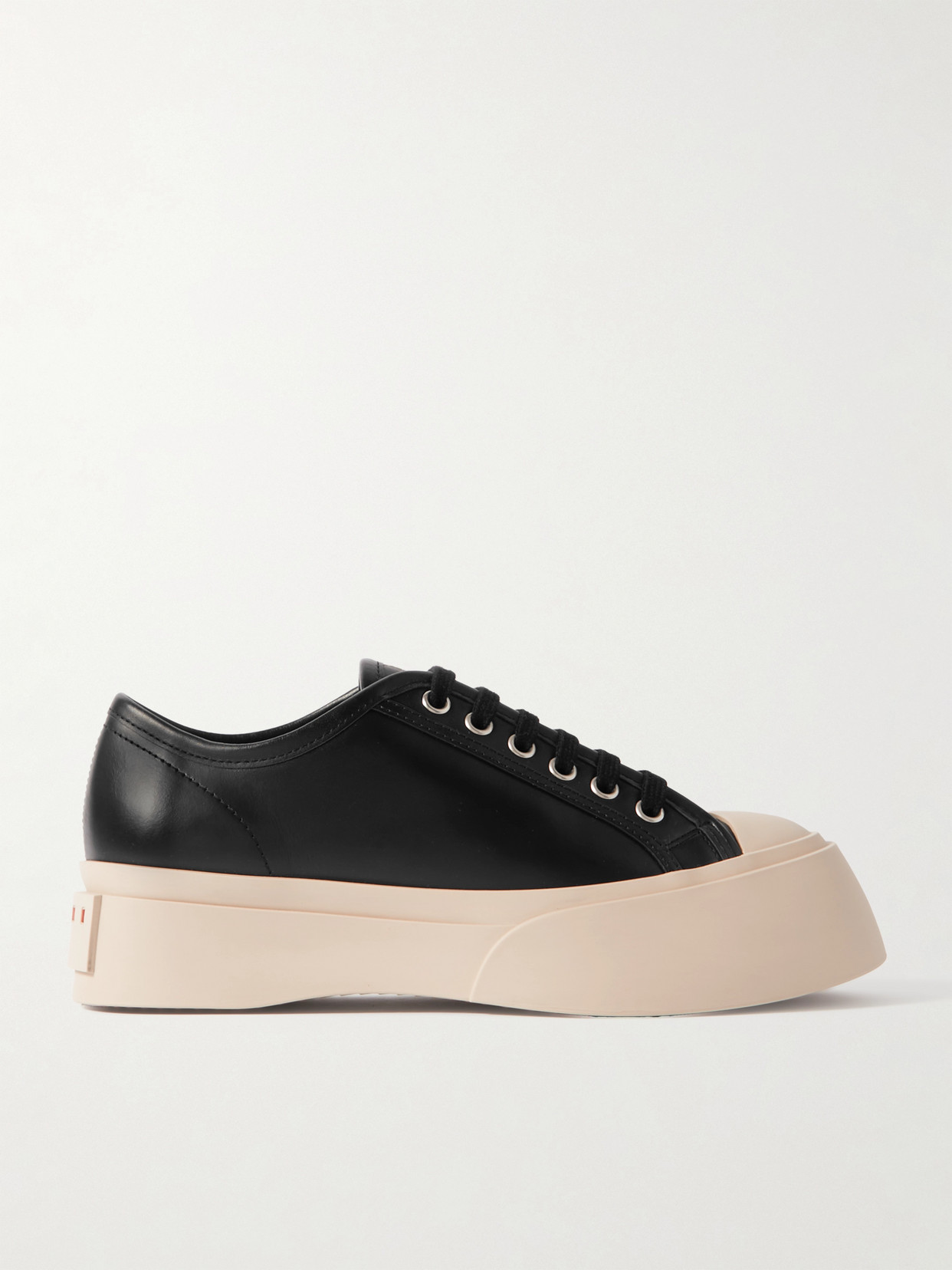 Shop Marni Pablo Leather Platform Sneakers In Black