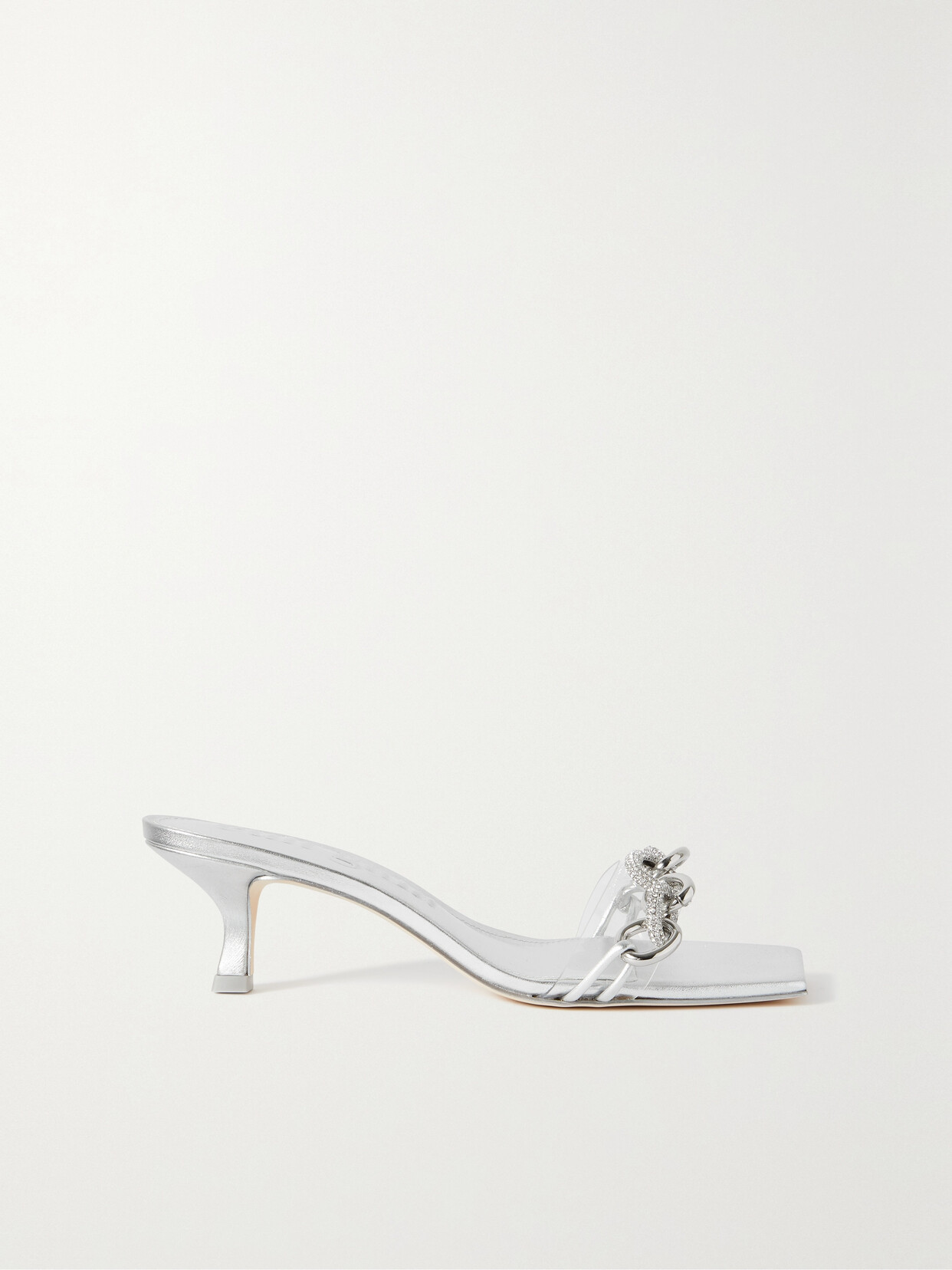 Cult Gaia Lynn Embellished Pvc Mules - Silver