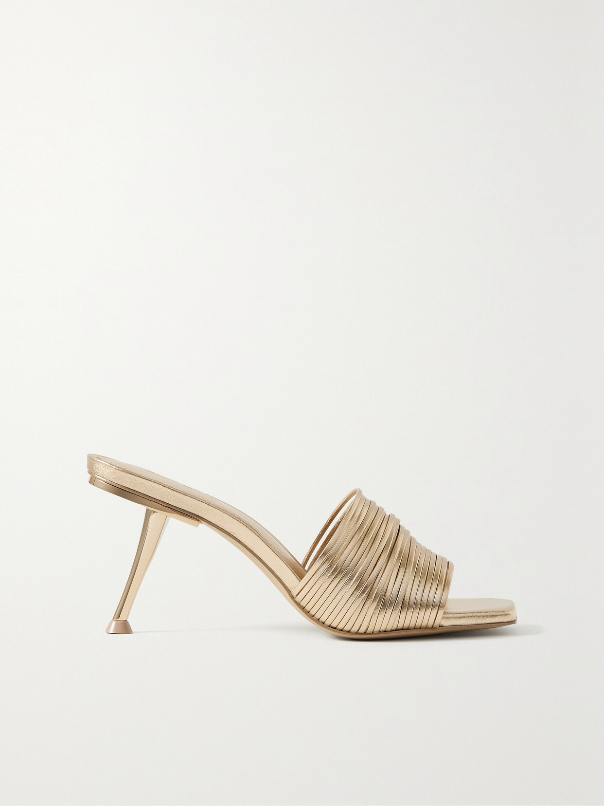 Shop Cult Gaia Giana Metallic Leather Mules In Gold