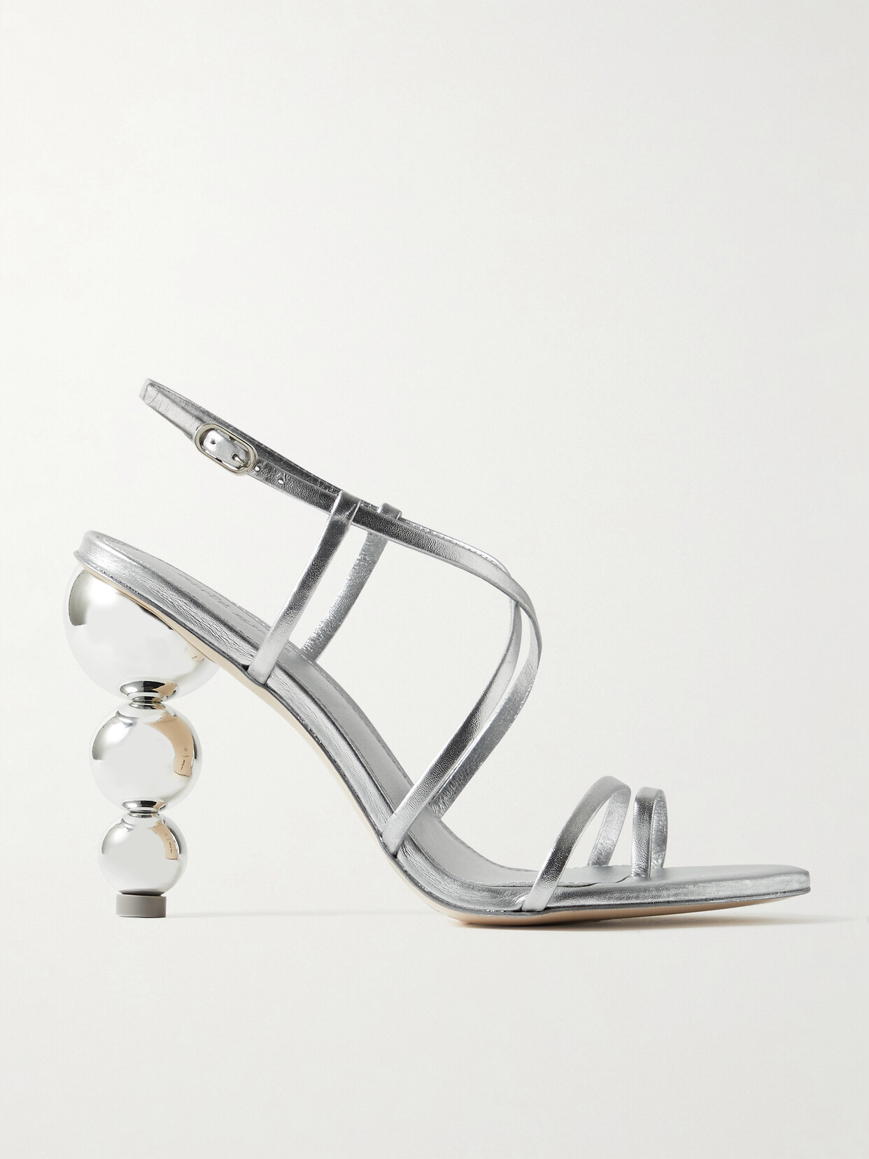 Cult Gaia Robyn Metallic Toe-ring Strappy Sandals In Silver