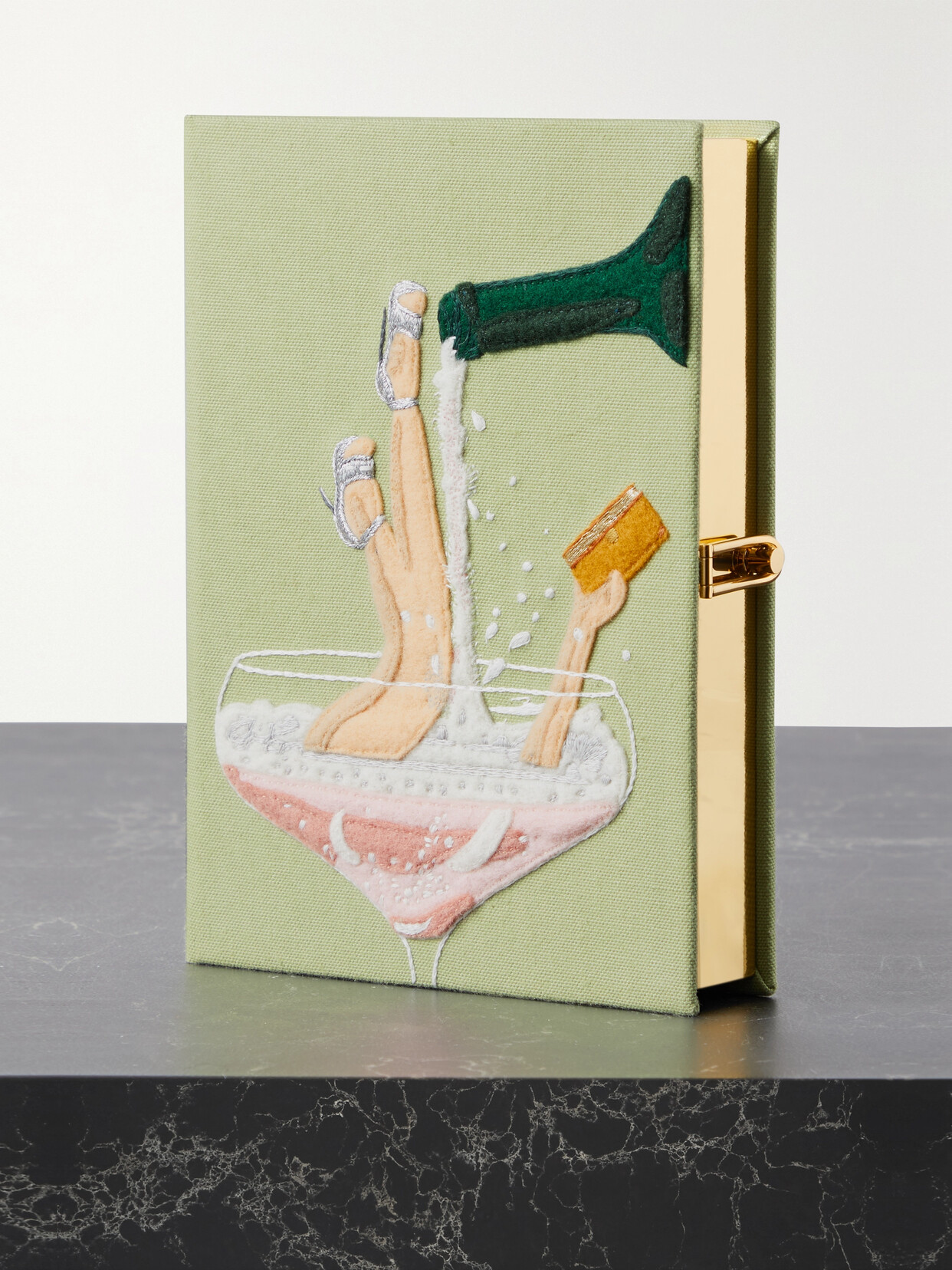 Olympia Le-tan The Art Of Drinking Champagne Embroidered Appliquéd
