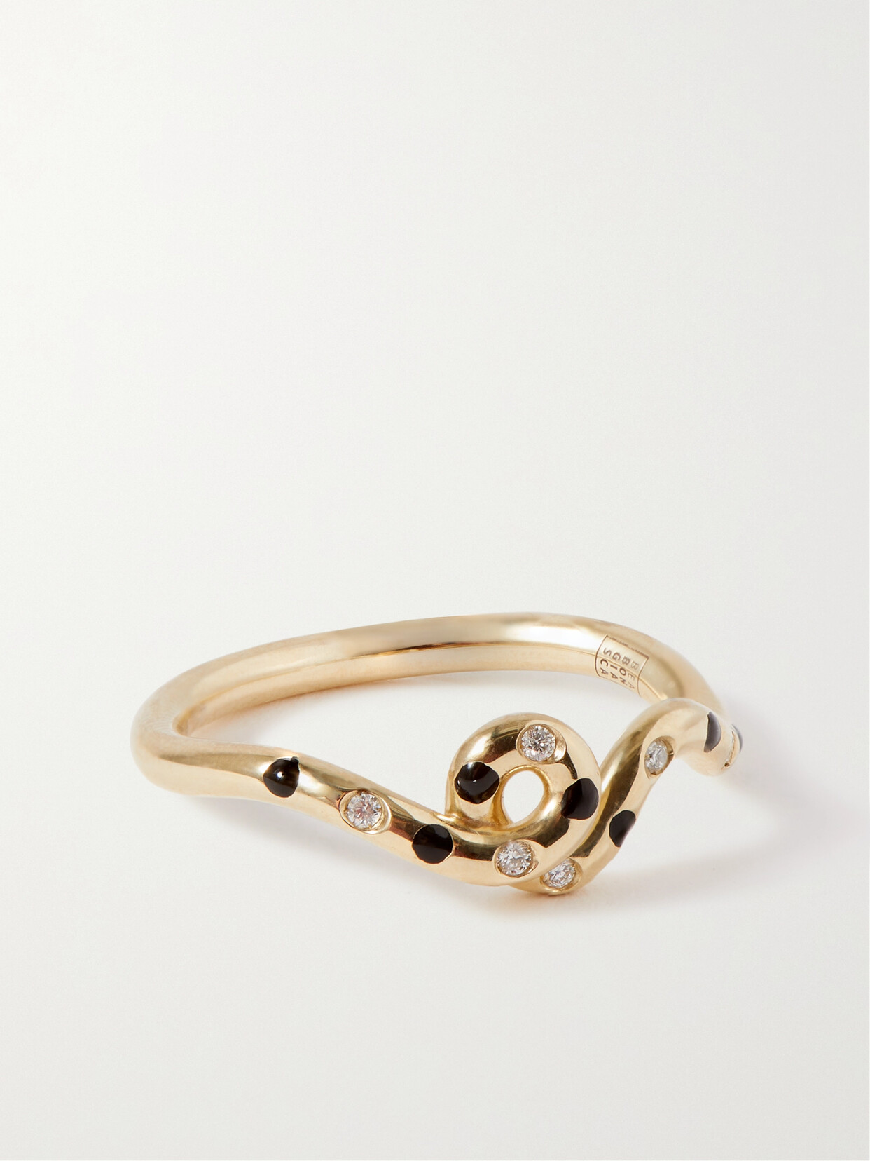 Bea Bongiasca Wave 9-karat Gold, Enamel And Diamond Ring - 16