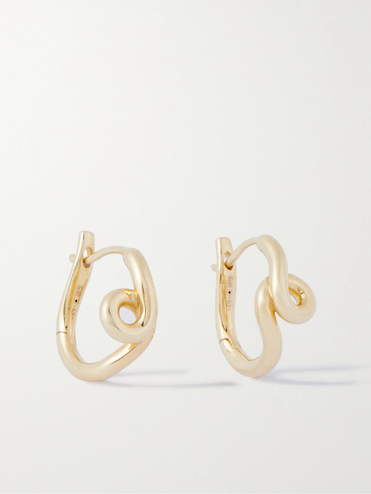 Bea Bongiasca Single Wave 9-karat  Hoop Earrings