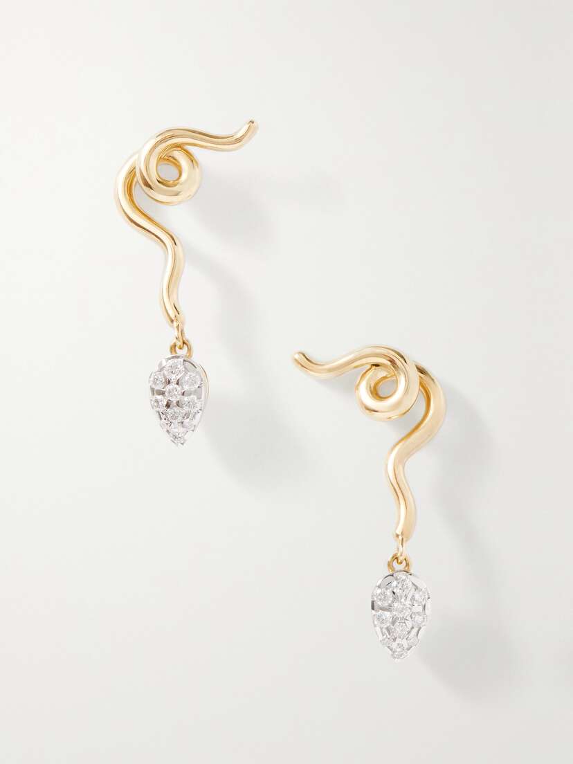 Bea Bongiasca Vine 9-karat Gold Diamond Earrings