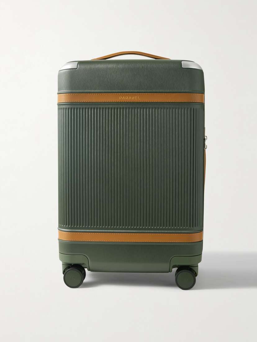Paravel Aviator Carry-on Plus Vegan Leather-trimmed Recycled Hardshell Suitcase