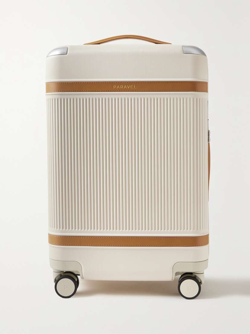 Paravel + Net Sustain Aviator Carry-on Plus Vegan Leather-trimmed Recycled Hardshell Suitcase