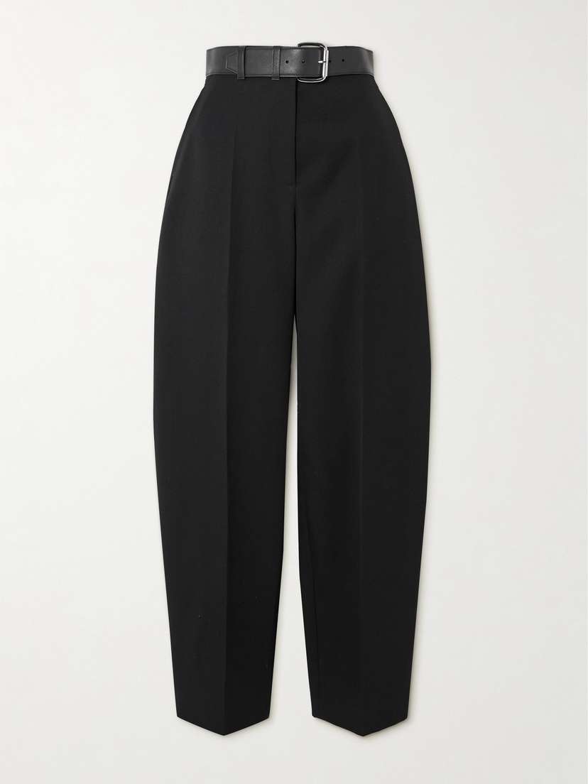 Alexander Wang Belted Pleated Wool Tapered Pants