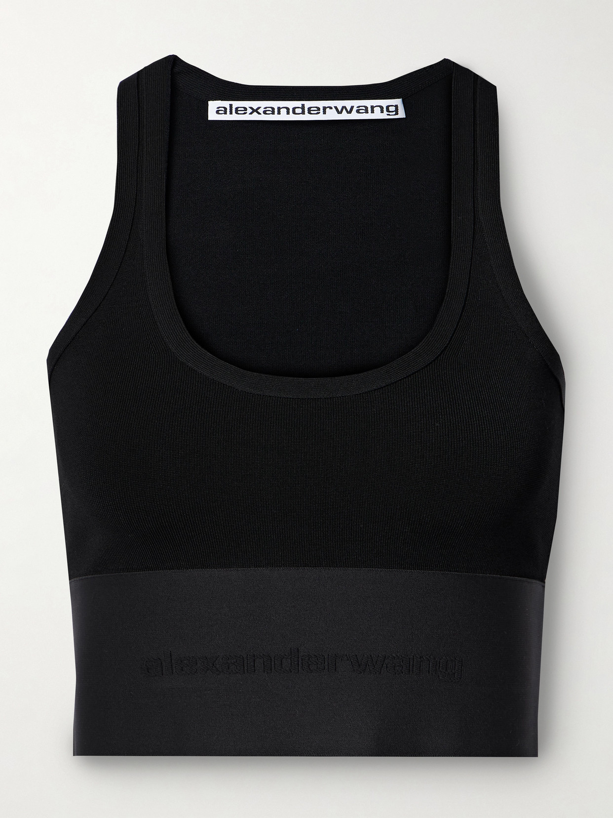 Alexander Wang - Cropped Stretch-knit Tank - Black