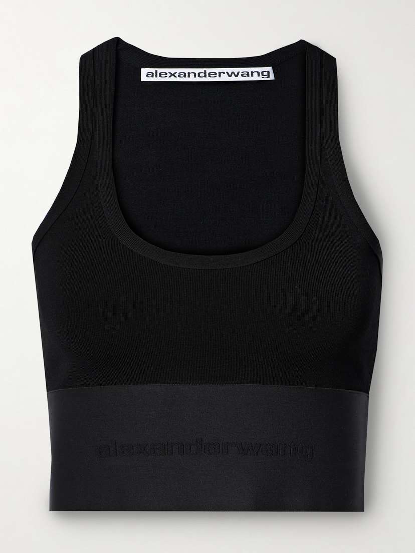 Alexander Wang Cropped Stretch-knit Tank - x large