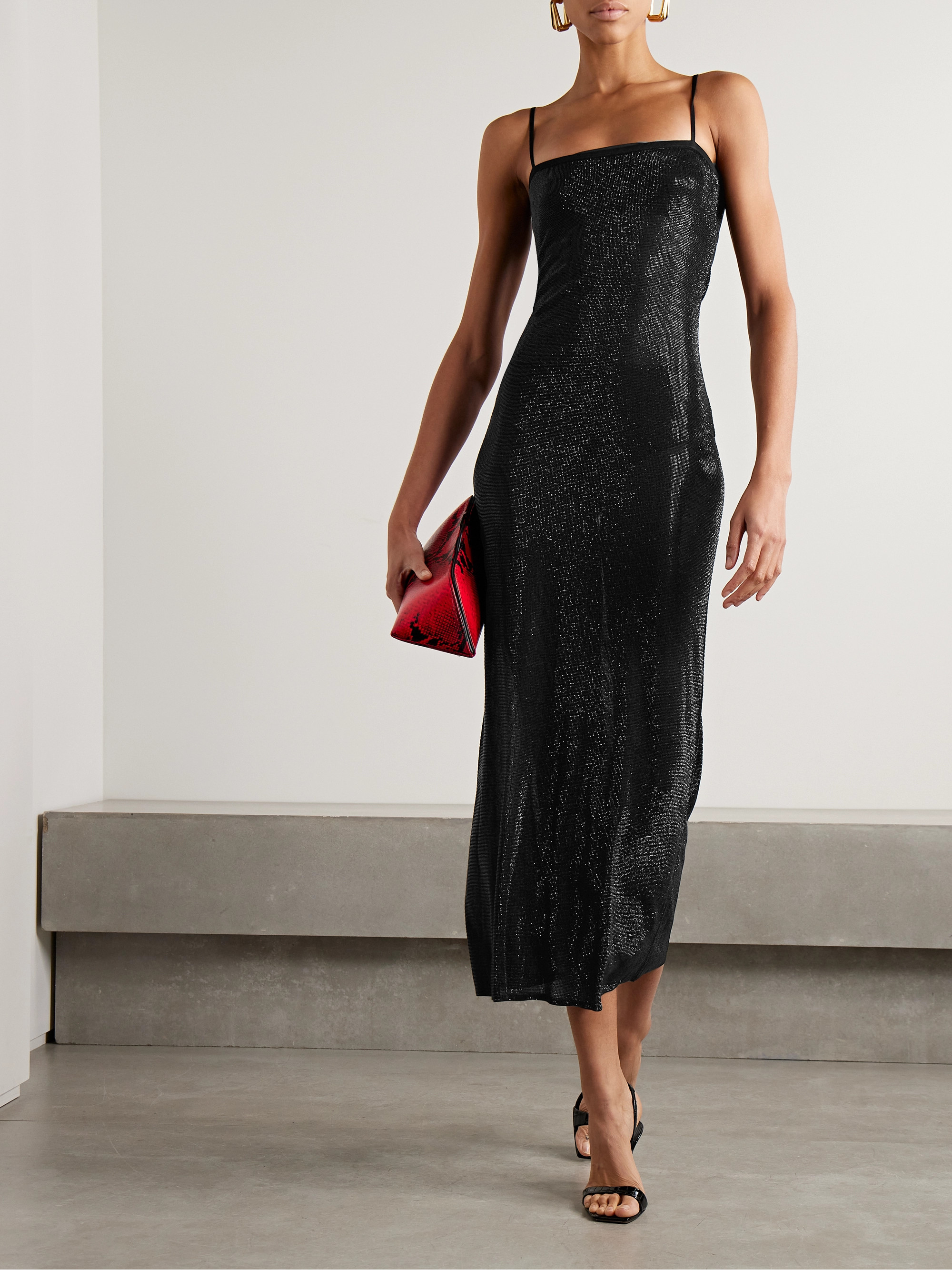 Alexander Wang Crystal-embellished jersey midi dress