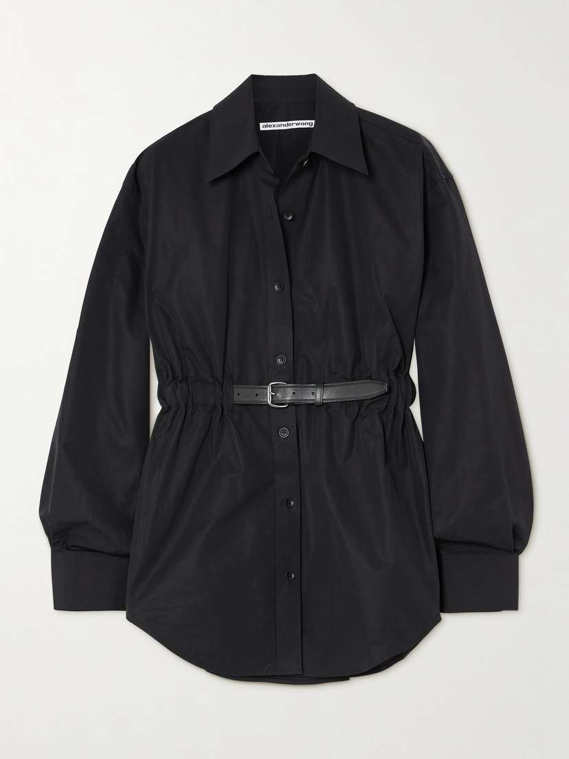 Alexander Wang Belted Cotton-poplin Shirt - x large