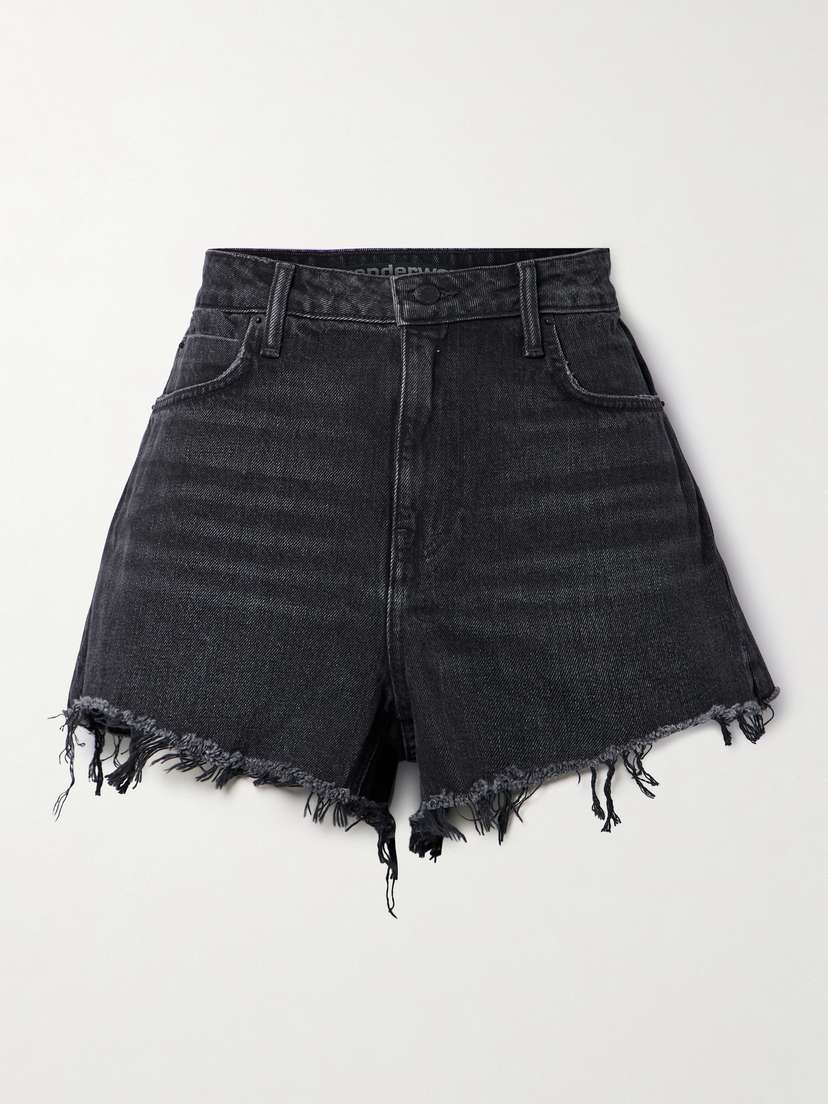 Alexander Wang Bite Frayed Denim Shorts