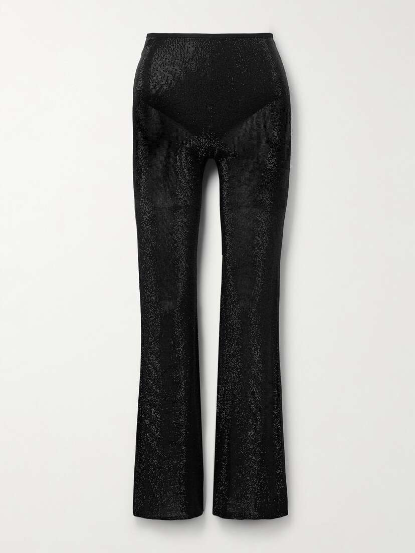 Alexander Wang Crystal-embellished Jersey Flared Pants
