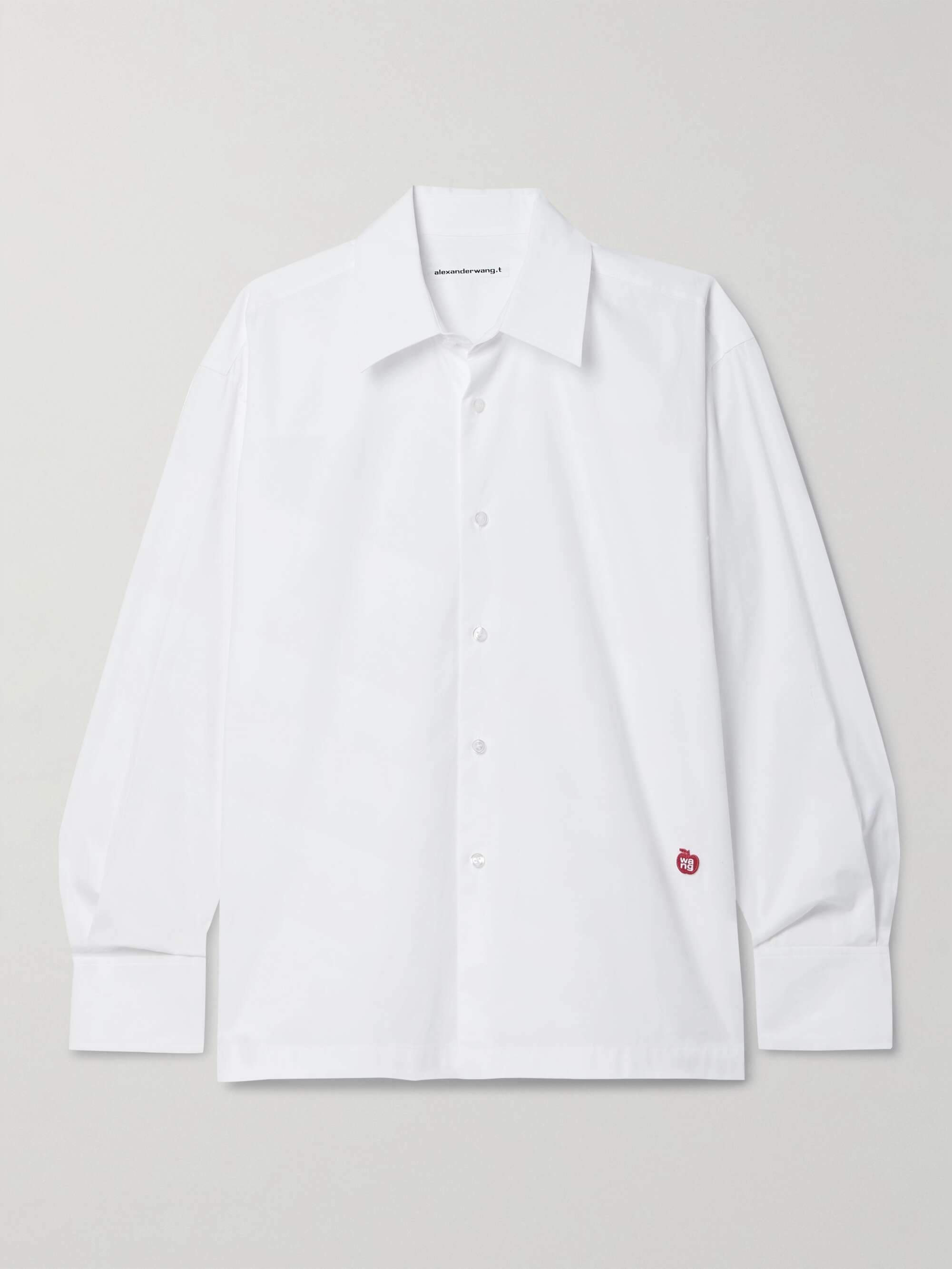 T BY ALEXANDER WANG Logo appliqu d cotton poplin shirt NET A PORTER