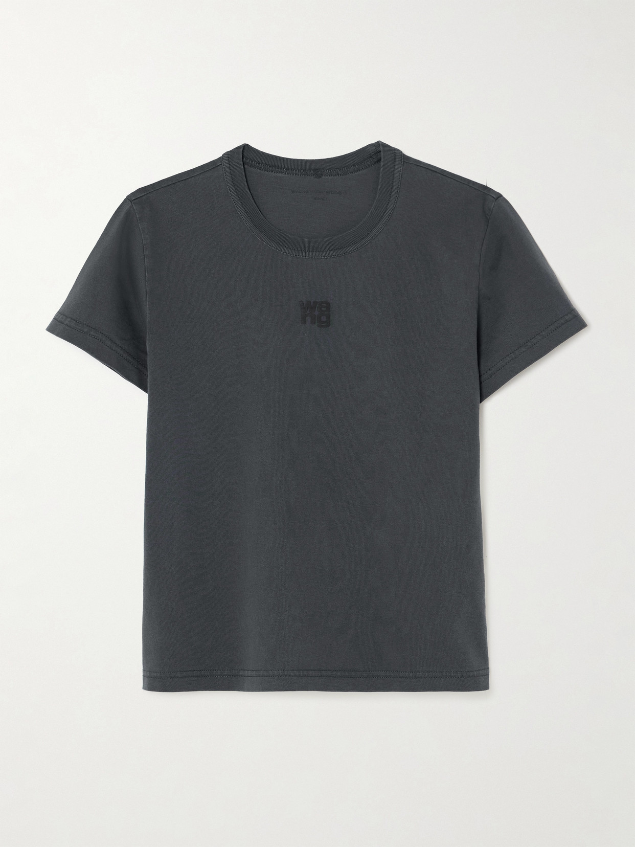 alexanderwang.t Essential Embroidered Cotton-jersey T-shirt - Gray